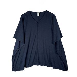 J.Jill Petite One Size Merino Wool Blend Poncho Cape Timeless Neutral Minimalist